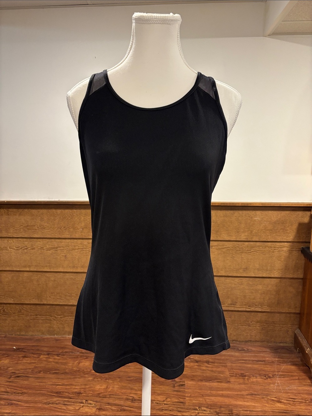 Nike Women’s Black Racerback Athletic Tank with White Swoosh